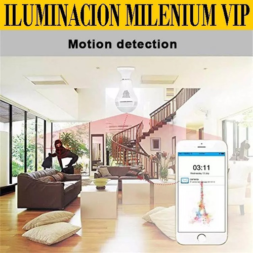 Imagen 8 de 8 de Foco Led Cámara Espía Ip 360 Wifi Monitoreo Celular Sguridad