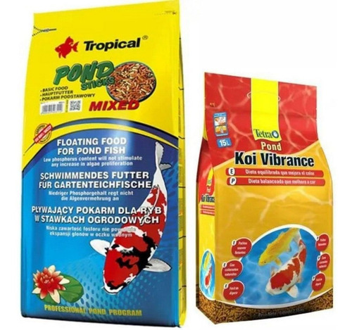 Tetra Pond Koi Vibrance 2,3kg + Tropical Sticks Mixed 4kg