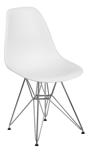 Flash Furniture Elon Series Silla De Plástico Blanco Con