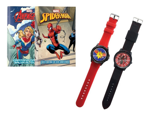 Imagen 1 de 3 de Clarín Colección Marvel Set 1 De 2 Relojes