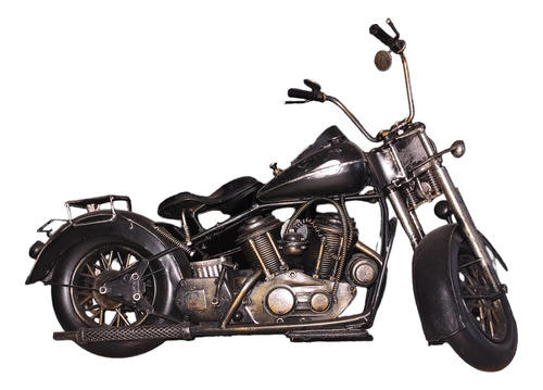Escultura Metalica Moto Harley Davidson Panhead- 41x14x23