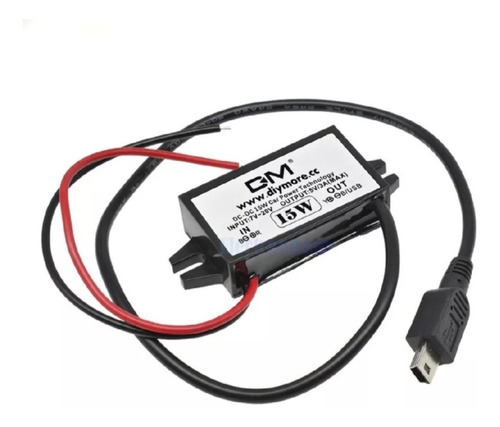 Convertidor De Voltaje Dc 12v A 5vdc 3a 15w Salida Mini Usb.