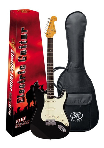 Guitarra Eléctrica Sx  Fst-62 Bk  + Funda Sx