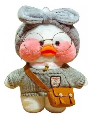 Pato Patito Peluche Lalafan Kawaii Con Ropa Accesorios 33cm