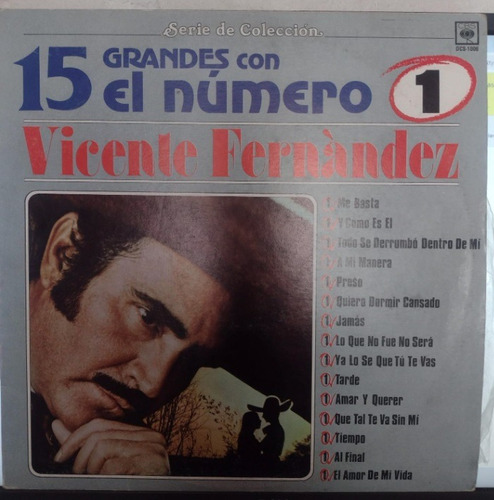 Lp Vicente Fernandez 15 Grandes Con El Numero 1 Vinyl