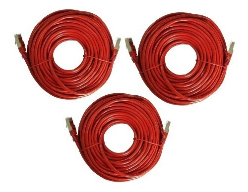 Kit De 3 Piezas Cable De Red 30 Mts Cat5 Rj45 Pc Laptop /e