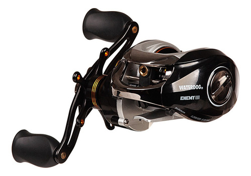 Reel Rotativo Baitcasting Waterdog Enemy 6 Rul Der Magnetico Color Negro Lado de la manija Derecho/Izquierdo