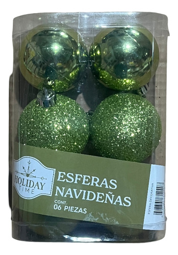 Set 6 Esferas Navideñas Decorativas Holiday Time