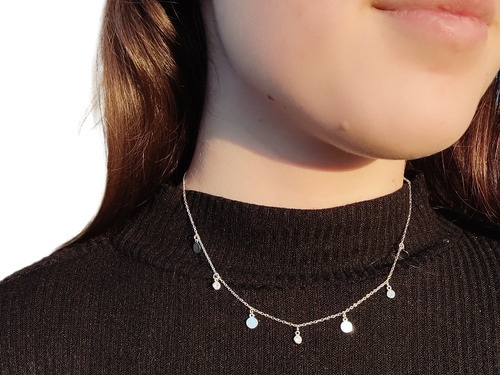 Gargantillas Choker Círculos Con Cubik. Plata 925 