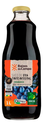 Suco De Uva Tinto Integral Orgânico Raízes Do Campo 1l