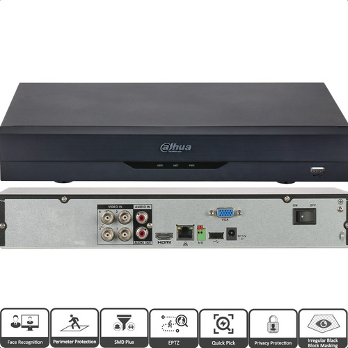 Xvr 4ch Penta-brid 4k 1hdd Wizsense Dahua Dh-xvr5104h-4kl-i3