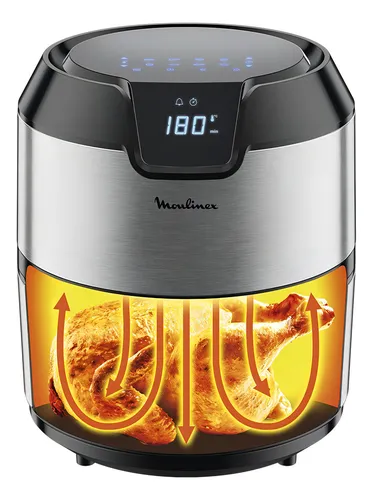 Freidora De Aire Digital INOX XL Moulinex Easy Fry Deluxe 4,2lts 16 funciones 8 programas 1500w
