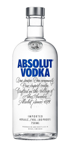 Imagen 1 de 5 de Absolut Original Vodka De Suecia Botella De 750 Ml