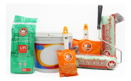 Kit Corona Plastiprotector Pintura 4l Brochas Rodillos