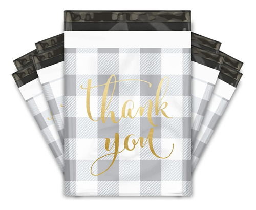 10x13 100 Alo Check Gracias Diseñador Poly Mailers Sob...