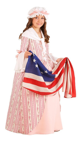 Disfraz Colonial Betsy Ross Para Niñas Envio Gratis