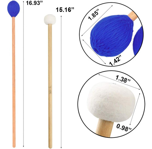 Juego De Mazos De Marimba Y Mazos De Timbales Estuche -...