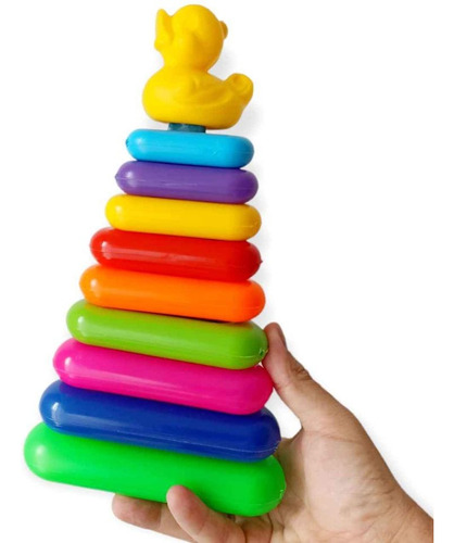 Juego Didactico Niños Torre Aplilable Anillos Habilidad