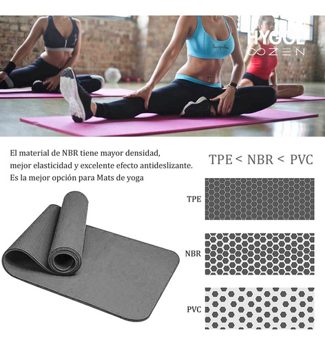 Imagen 7 de 8 de Pack X8 Mat Nbr 8mm Antideslizante Yoga Pilates Fitness