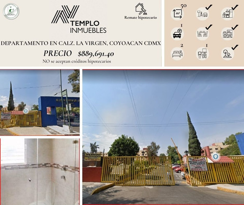 Departamento A La Venta En Calzada De La Virgen 3000-depto 5, Coapa, Stunam, Ciudad De México, Cdmx, México. Excelente Oportunidad De Inversión.