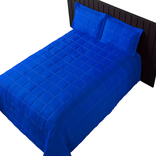 Colcha Cobre Leito Queen Basico Padrão 3 Peças Matelado Cor Azul