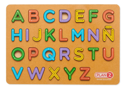 Tablero Abc: Abecedario Letras - Encastre Didáctico Infantil