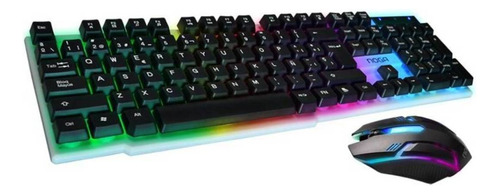 Kit de teclado y mouse gamer Noga NKB-91 Español España de color negro