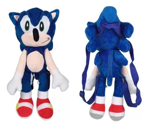 Mochila Peluche De Sonic The Hedgehog Para Niños