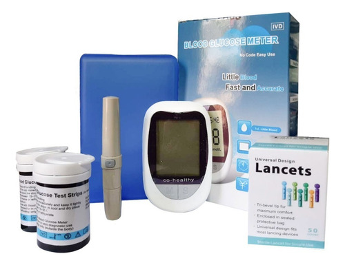 Kit De Glucómetro, Tiras Y Lancetas Para Medir Glucosa En M