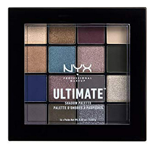 Nyx Professional Makeup Ultimate Shadow Palette, Ash, 1 Unid