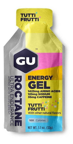 Suplemento en gel GU  Roctane Energy Gel sabor tutti frutti en sachet de 32g pack x 24 u