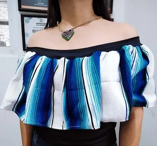 Blusas mexicanas con tela de rebozo hotsell