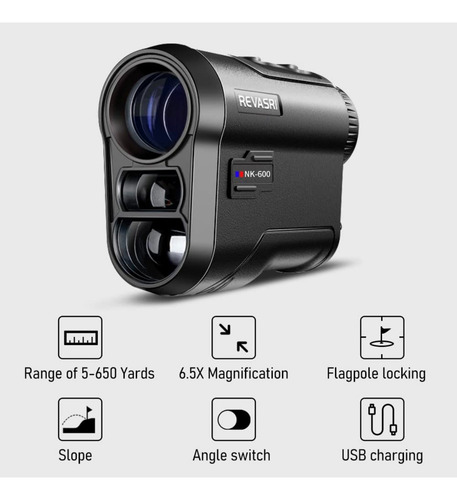 Telêmetro Revasri 600m Range Finder Laser Recarregavel