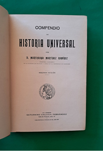 Compendio De Historia Universal  Martiniano Martínez Ramírez