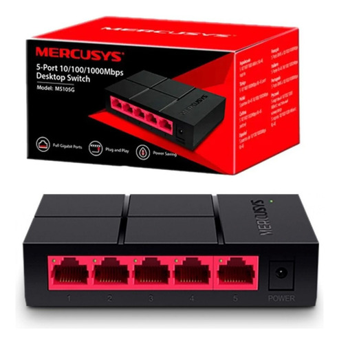 Switch 5 Puertos Gigabit Mercusys Ms105g - Electromundo