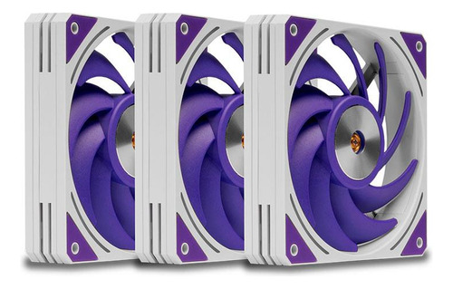 Kit Ventoinha Mancer Voltaic Purple Edition, 3x120mm, Branca