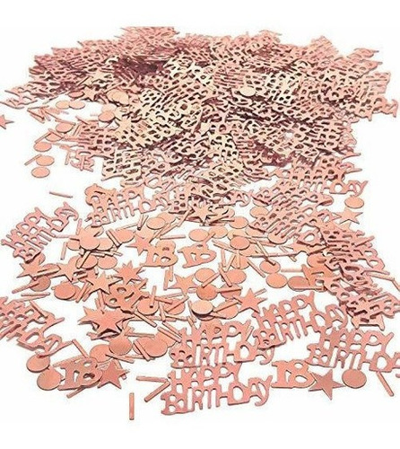 Youu Rose Gold Happy Birthday Party Table Confetti - Twinkle