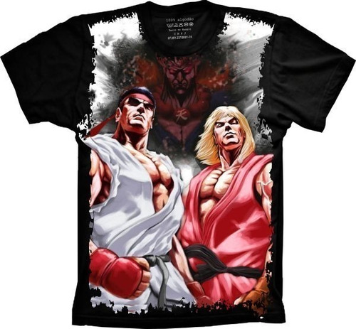Camiseta Geek Plus Size Unissex Street Fighter Ken E Ryu
