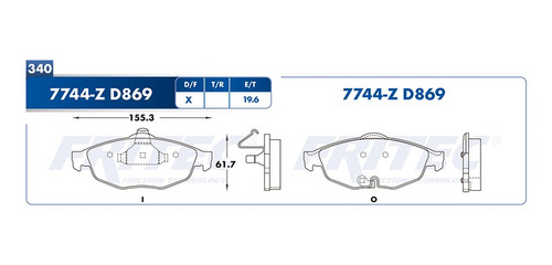 Balatas Delanteras Cirrus 2002 Fritec 2.4l Chrysler