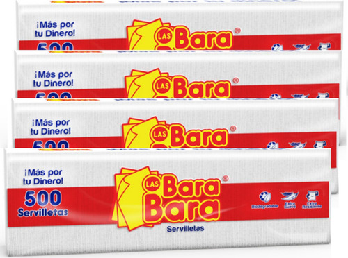 Servilletas Bara Bara Biodegradables Pack 12 X 500 Pzas 