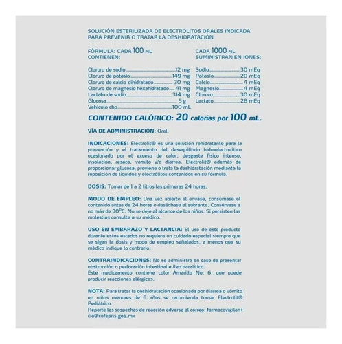 Suero Rehidratante Electrolit Sabor Coco 10 Pzs De 625 Ml