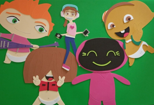 Mini Beat Power Rockers Goma Eva Cartel Torta Adornos