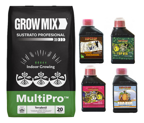 Growmix Multipro 20lts Top Crop Under Veg Bloom Bud 250ml