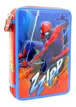 Comprar Cartuchera Canopla 2 Pisos Pvc Con Útiles Escolares Cresko Color Spiderman Azul