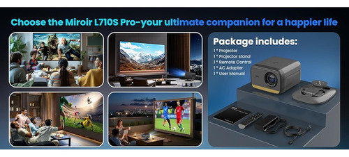 Proyector L710s Pro Smart 1080p Con Wifi Y Bluetooth