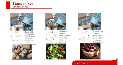 Ayudante Cocina Batidora Pedestal Procesador Pasta Decakila
