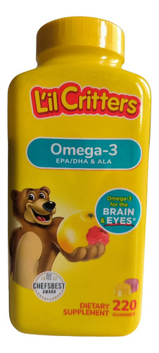 Omega 3 En Gomita Lil Critters. Sin Gluten, Para Niños