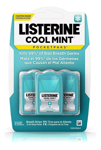 Listerine Cool Mint 72 Tiras