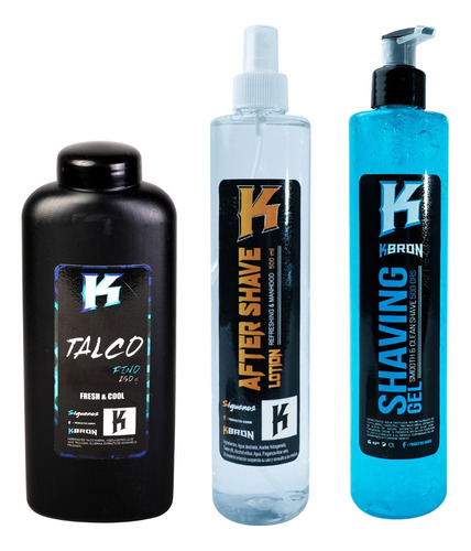 Trío Kbron - Shaving Gel,after Shave Y Talco Kit De Afeitado