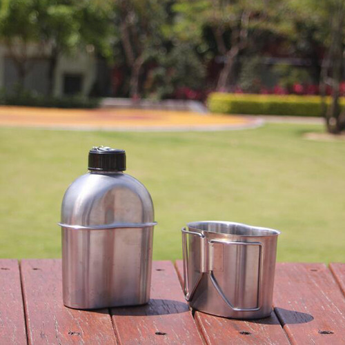 Cantimplora 1l Y Copa De.6l De Material Acero Inxodiable